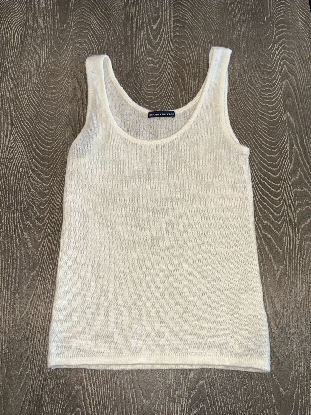 Brandy Melville Cream Off white colored classic knit tank top one size